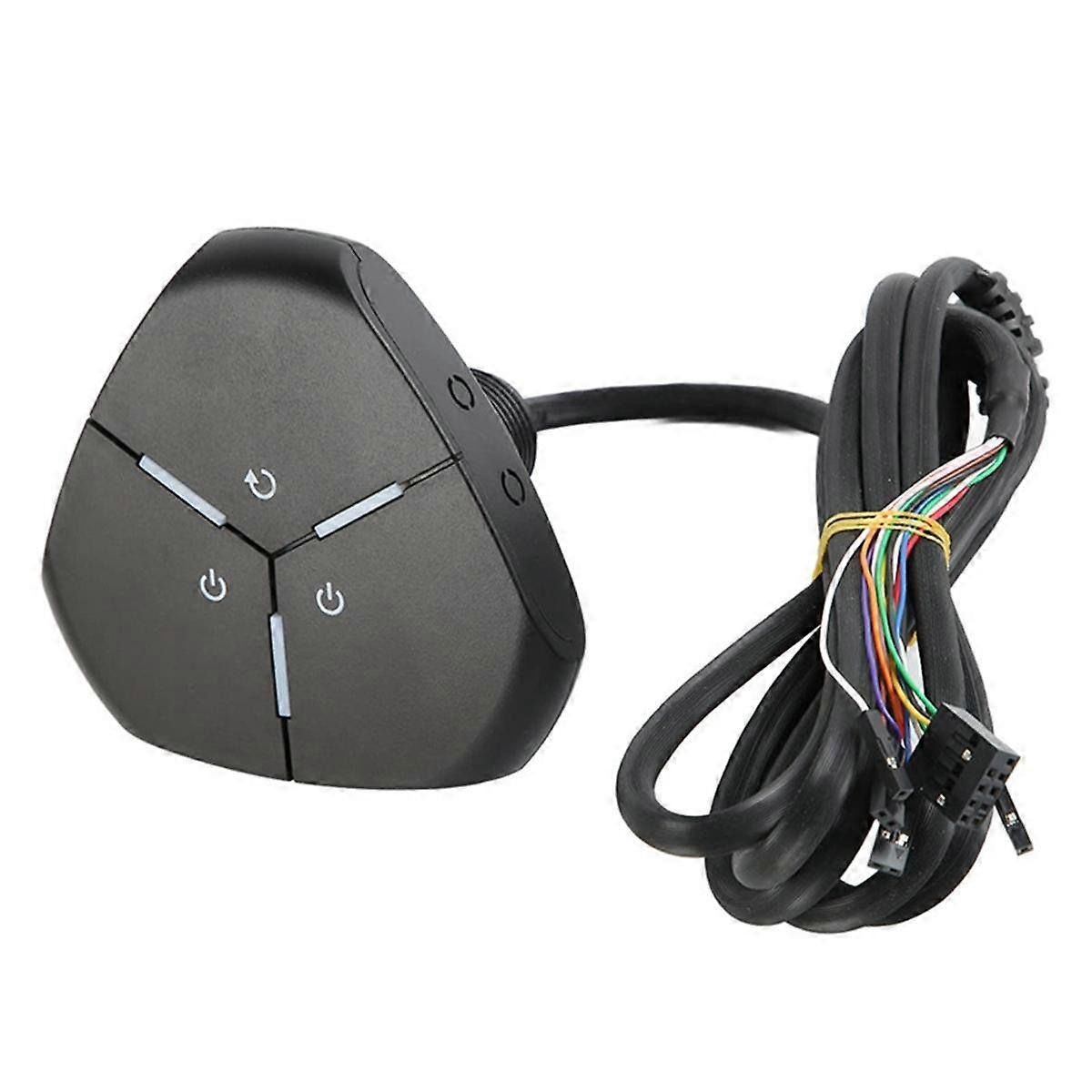 Computer Desktop Switch PC Power on/Restart Button Dual USB External Extension Power Cable on/Off B
