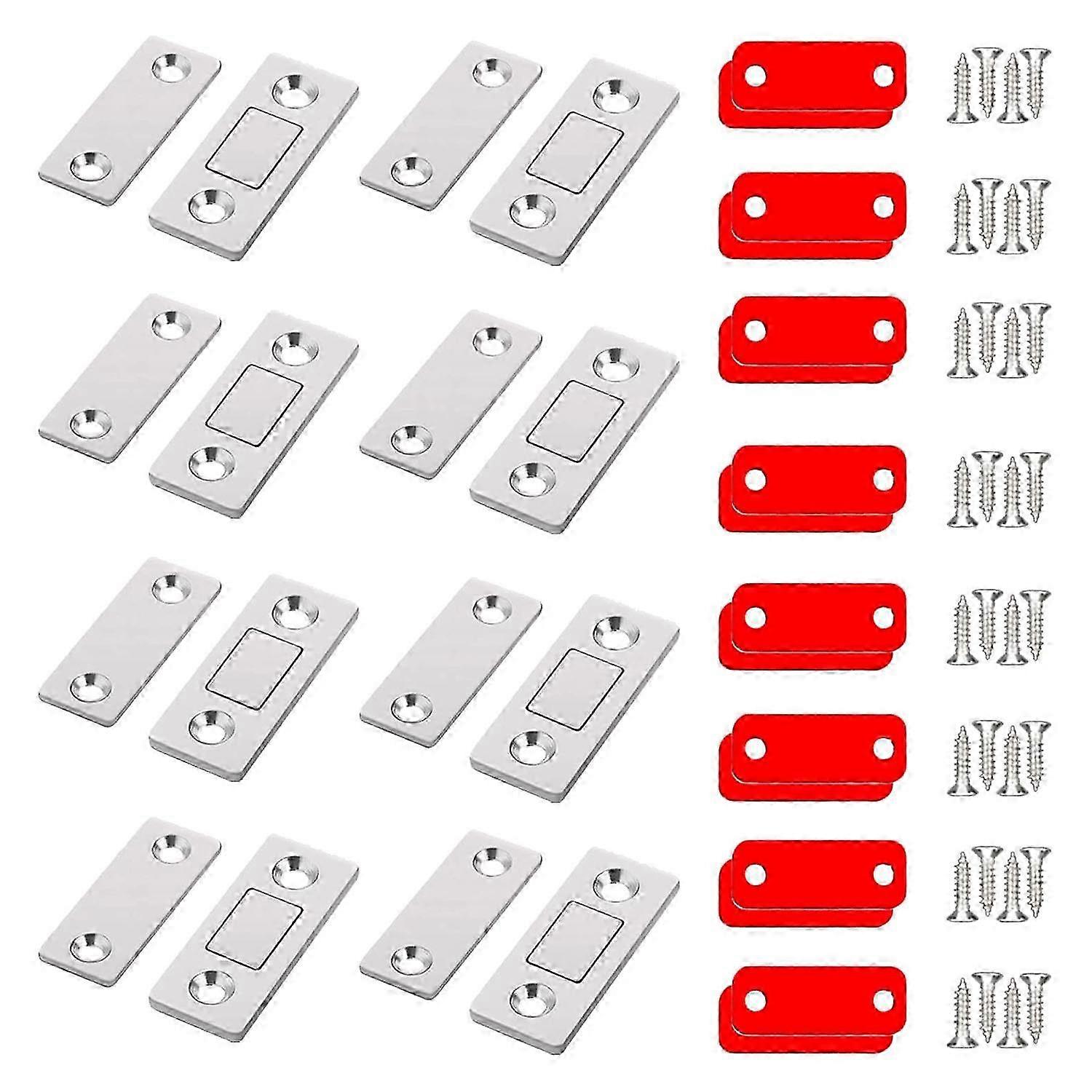 Magnetic Catch, Ultra Thin Door Magnet, Pack of 8 Magnetic Clasp, Door Magnets, Self-Adhesive Door Closer