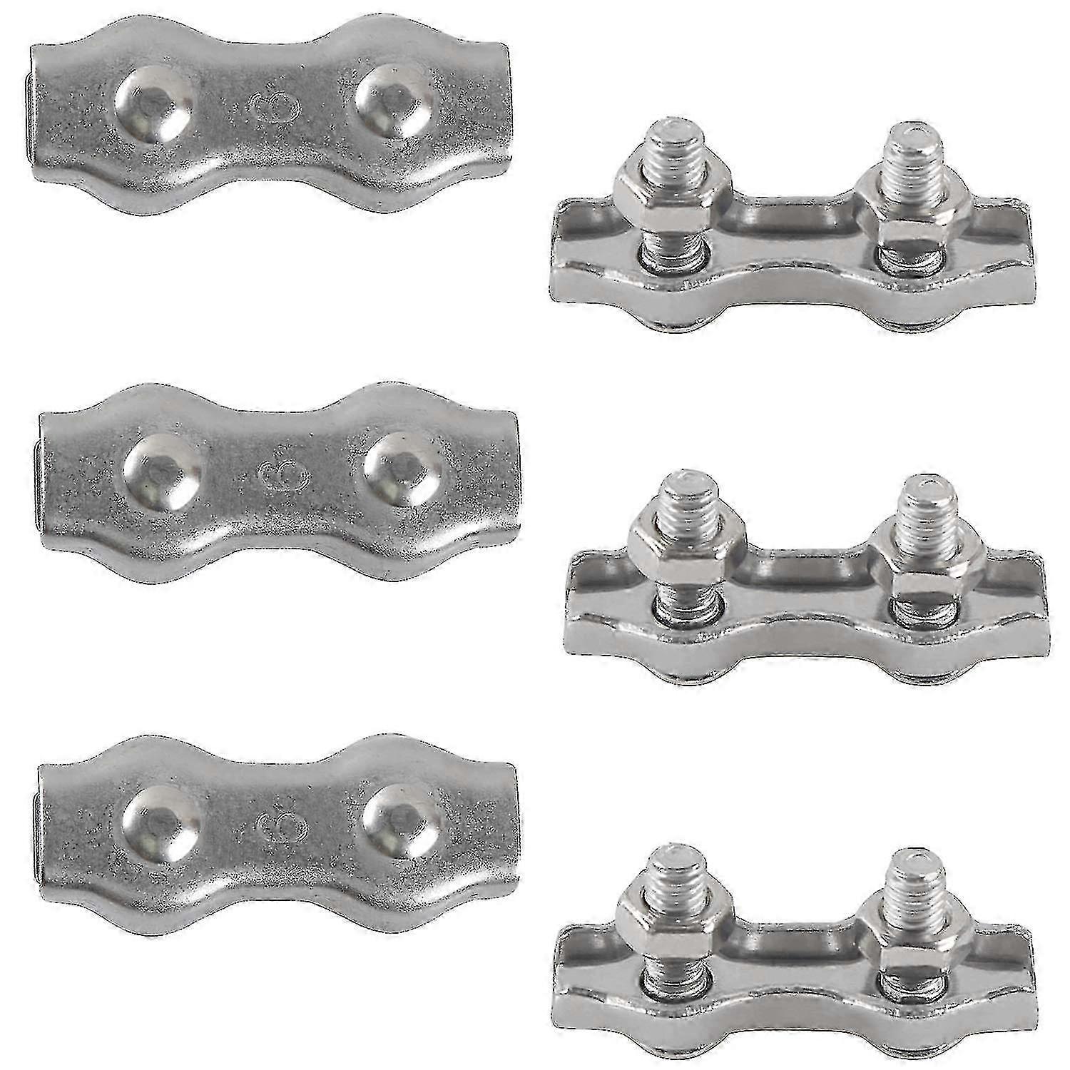 Duplex Clips Cable Ties, 6pcs Stainless Steel M6