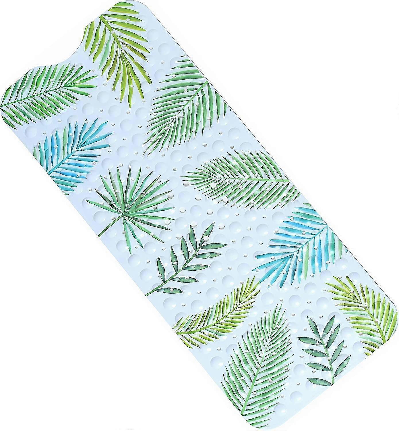 Non-Slip Children's Bath Mat with Suction Cups, Leaf Design