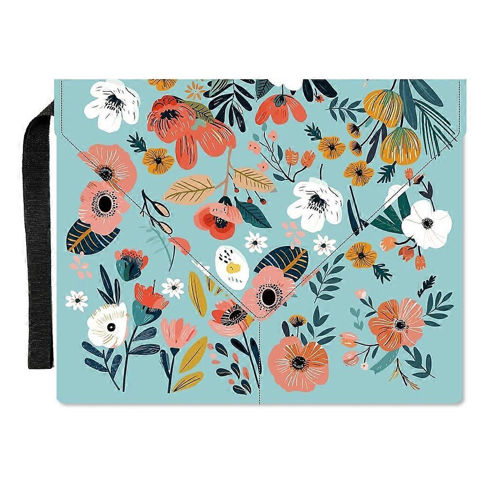 Polyester Book Cover Notebook Wraps with Hook and Loop Rectangle Flower 400~420x285~305mm