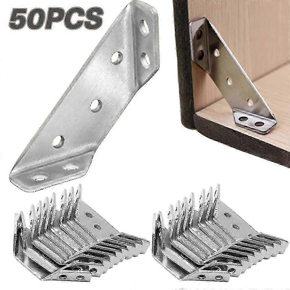 1/20/30/50pcs Universal Triangle Bracket Shelf Cabinet Table Chair Support Thickened Stainless Steel Connector Angle Cor  SZRH A-F