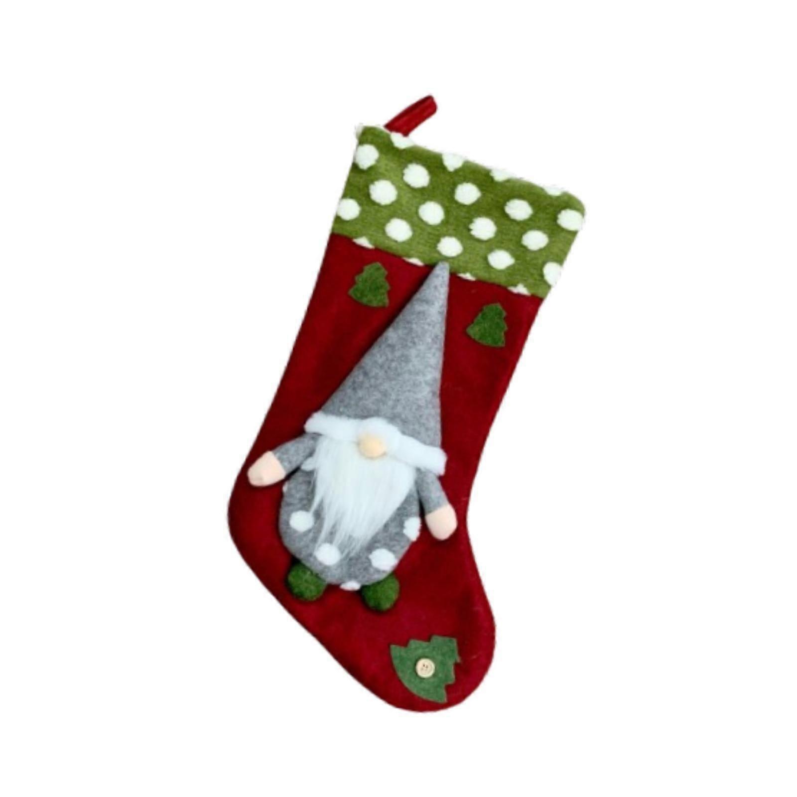 عيد الميلاد معلقة جورب الديكور علاج حقيبة عطلة الأسرة عيد الميلاد جورب أحمر