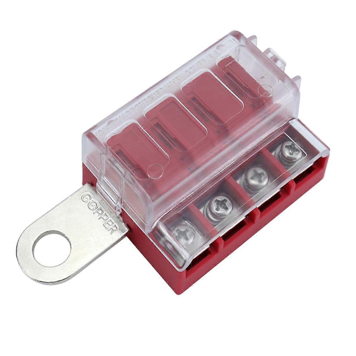 Ocean Battery Terminal Block 4-Way Red Battery Fuse for RV Yacht