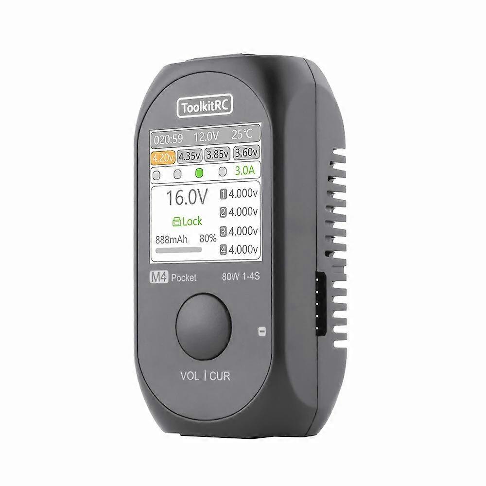 ToolkitRC M4P Pocket DC 80W 5A XT30 XT60 Input USB-C Input/Output Charger for 1-4S LiPo Battery Quic