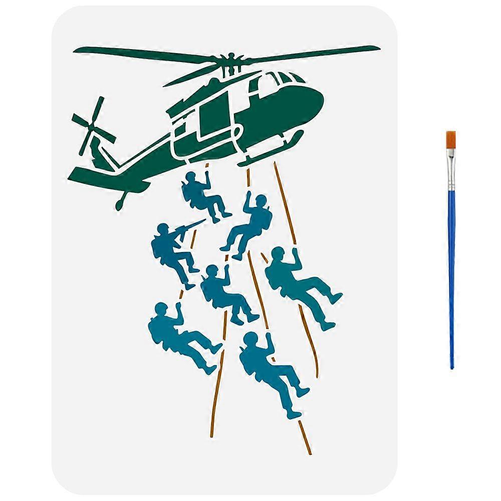 PET中空はDIYスクラップブックフォトアルバムヘリコプター297x210mmのための絵画ステンシルを描きます