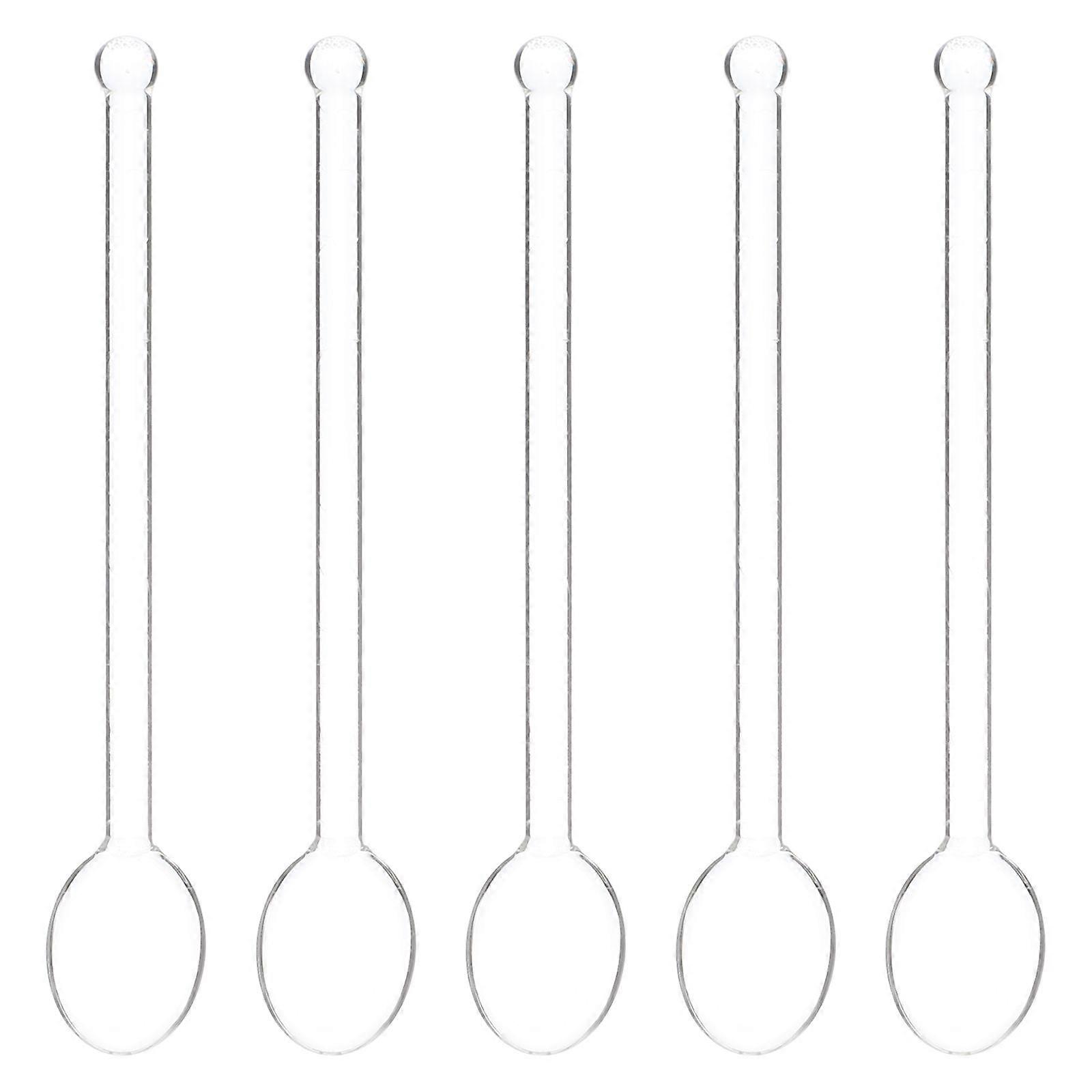 5Pcs Glass Coffee Stirrer Glass Spoons Multi-use Spoons Mixing Spoons Coffee Spoons