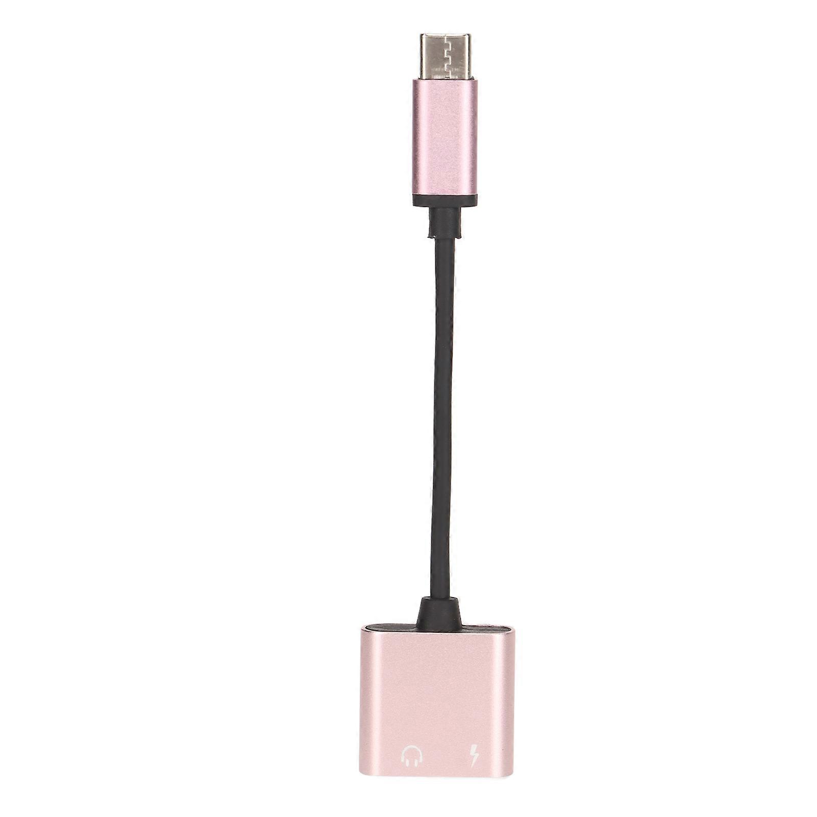 2 in 1 Headphone Adapter Type C to 3.5mm Port Charging Port Mini Portable Earphone Converter