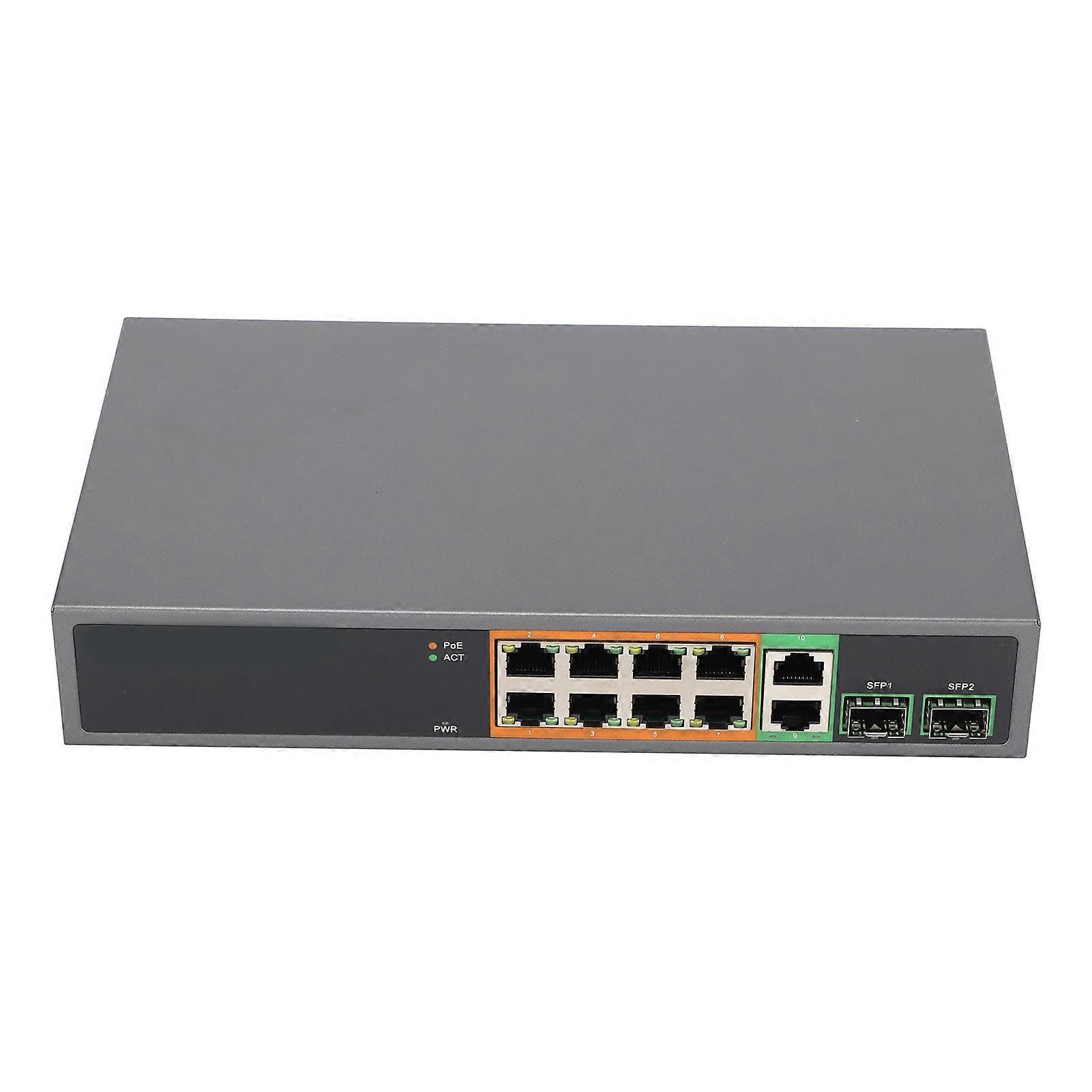 POE Switch Full Gigabit RJ45 IEEE 802.3af/at 8 Port SFP 150W Network Device 100?240VUS Plug