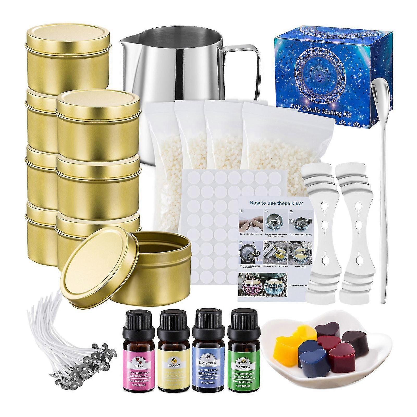 Diy Candle Making Kit w tym woskowy słoik Wosk Wosk woskowy Wick Candle Box Spoon Etc 40ml