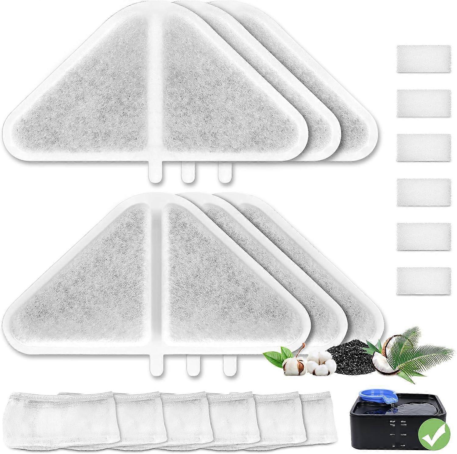 SBSGV 6 Sets of Replacement Filters for 230oz/7L Dog Water Fountain, Cat Water Fountain Filters, 5 Layers Filtration System Pet Fountain Filters Repla