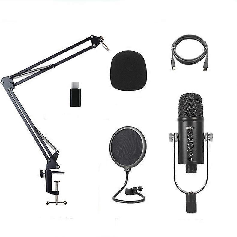 BM-86 USB Condenser Microphone Voice Recording Computer Microphone Live Broadcast Equipment Set, Specification: Cantilever Bracket Set