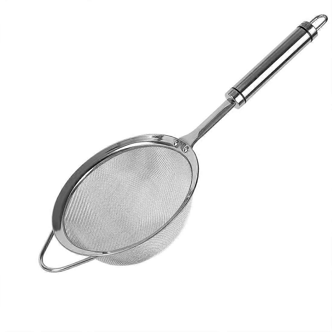 4" Stainless Steel Fine Mesh Strainer Colander Sifter with Handle for Flour