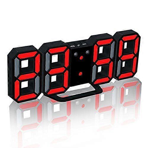 Electronic LED Digital Alarm Clock [Upgrade Version] , Clock Can Adjust The LED Brightness Automatically in Night (Black/Red)