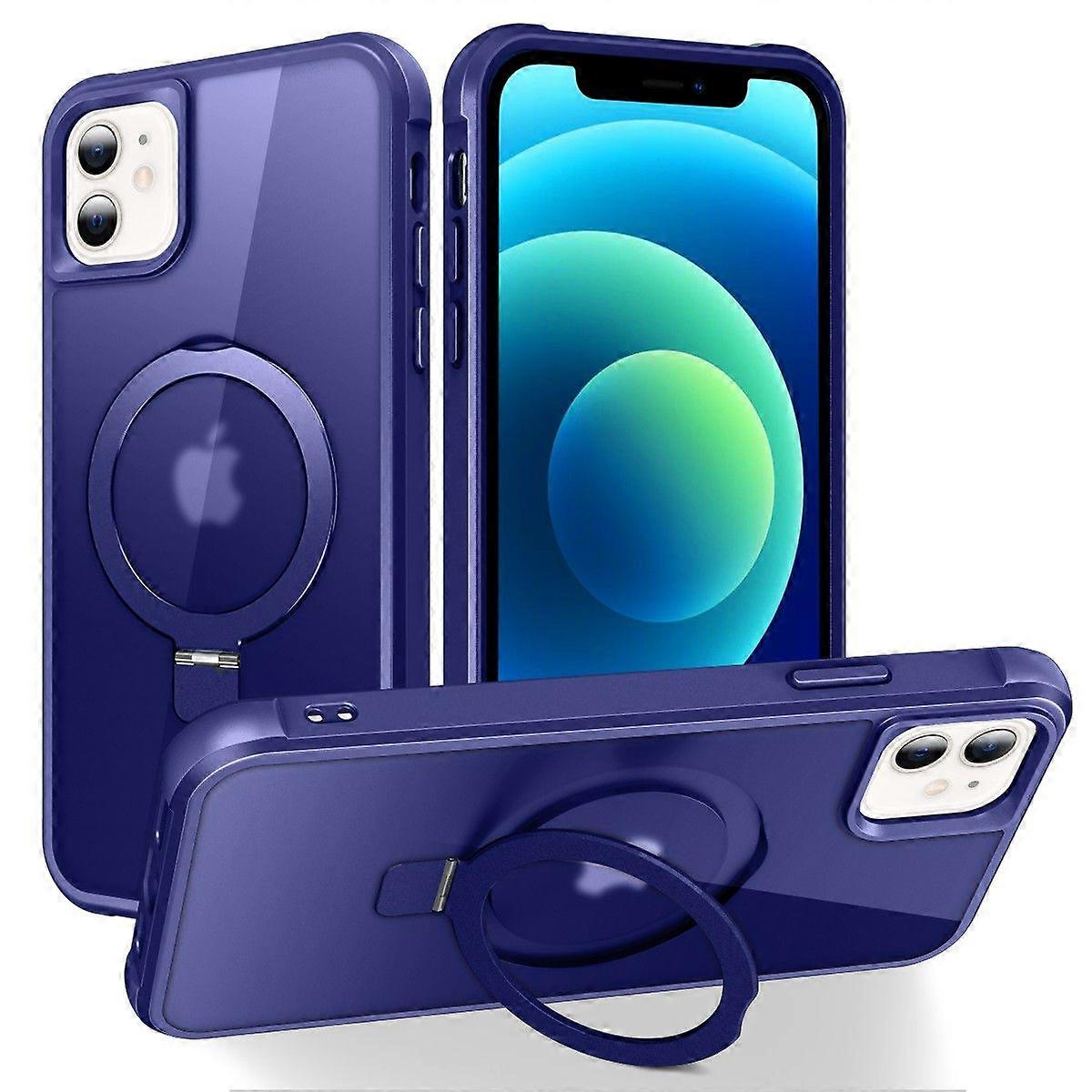 IPhone 12 Case,Compatible With MagSafe,Scratch-Resistant Back,Full-Body Drop Proof Bumper Phone Case For Iphone 12-Blue