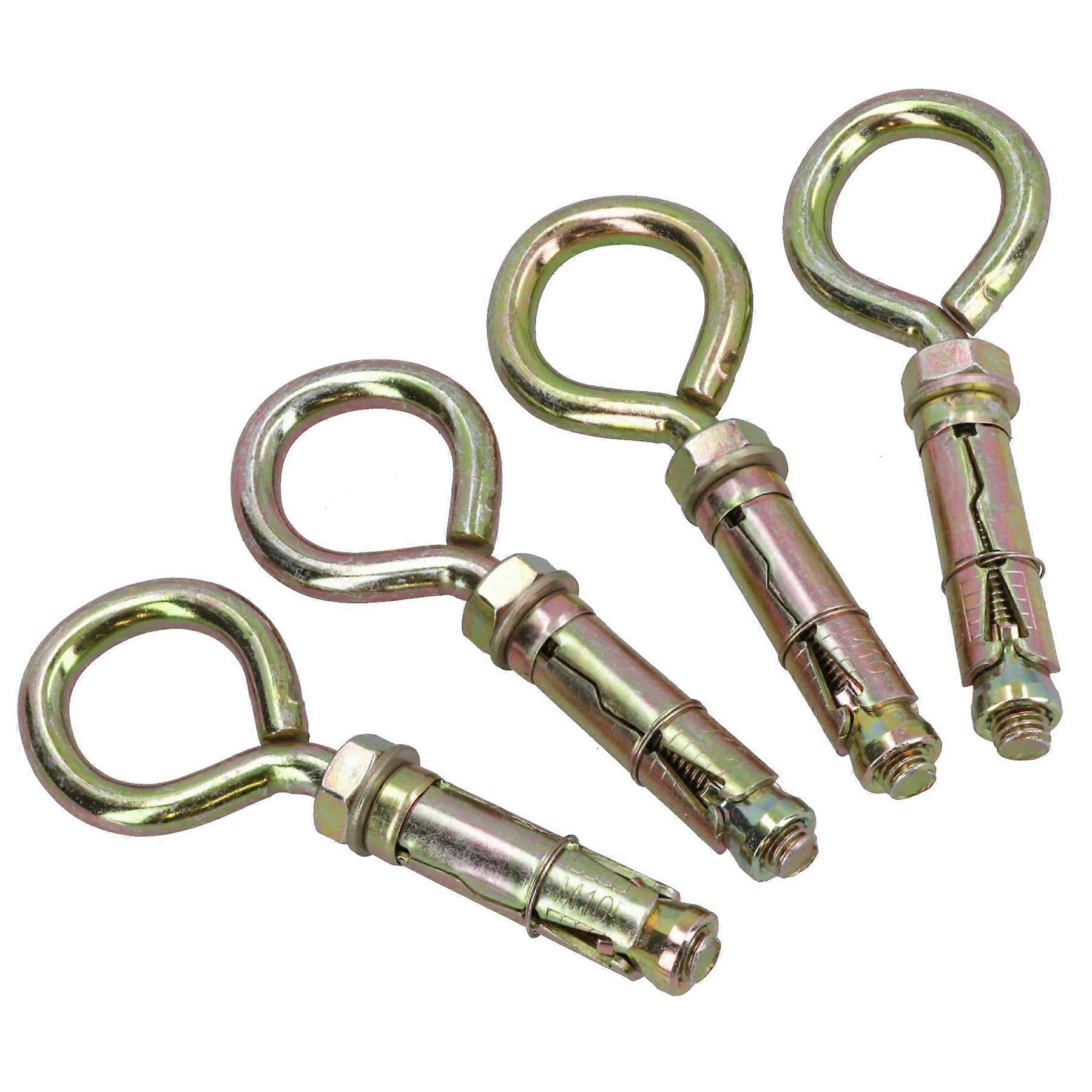 10mm Closed Hook Eye Bolts Rawl Shield Wall Anchor Expansion Brick Stone 4pc