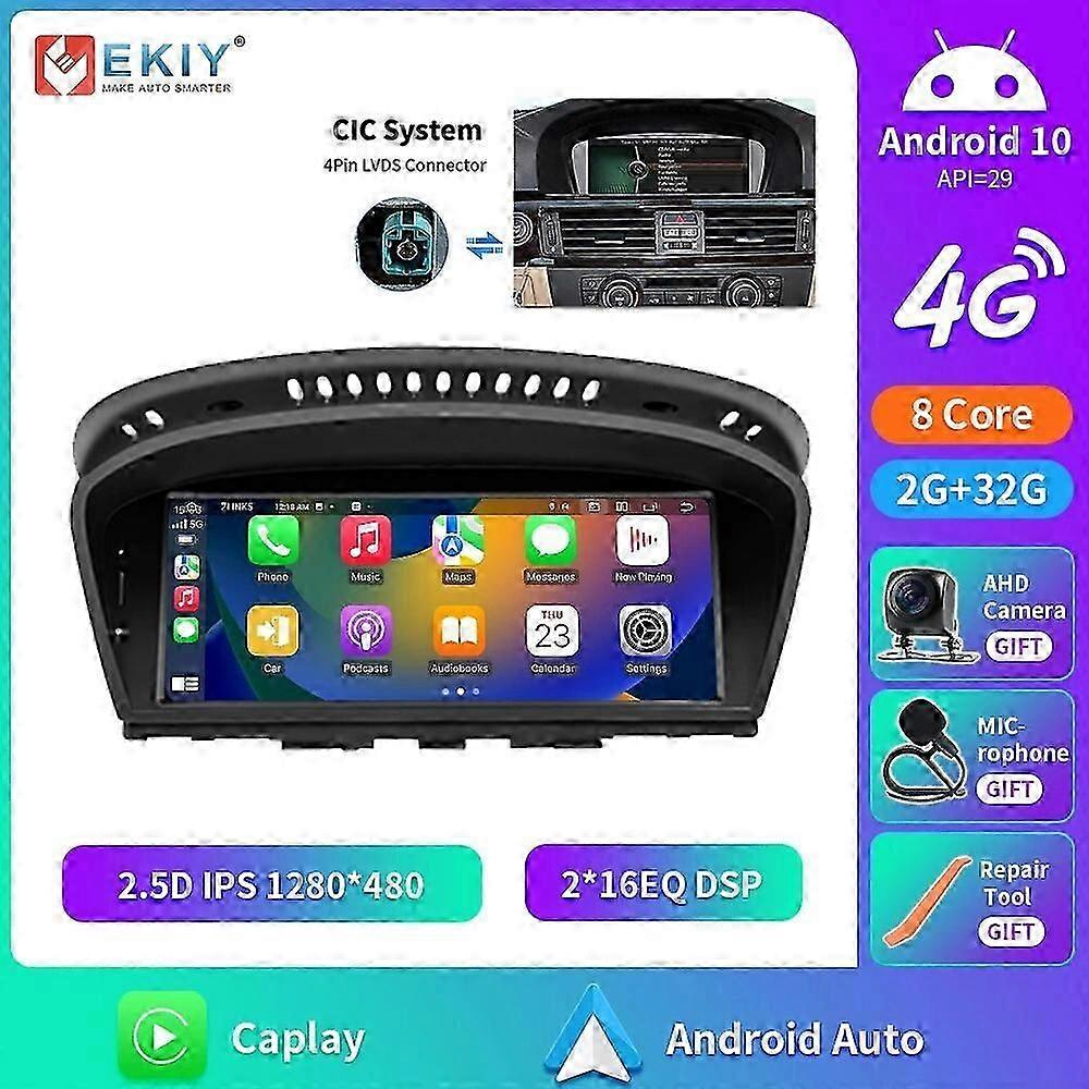 8.8" For BMW 5 Series E60 E61 E63 E64 E90 E91 CCC CIC Car Radio Multimedia Video Player Navigator GPS Android Auto BT 2 Din