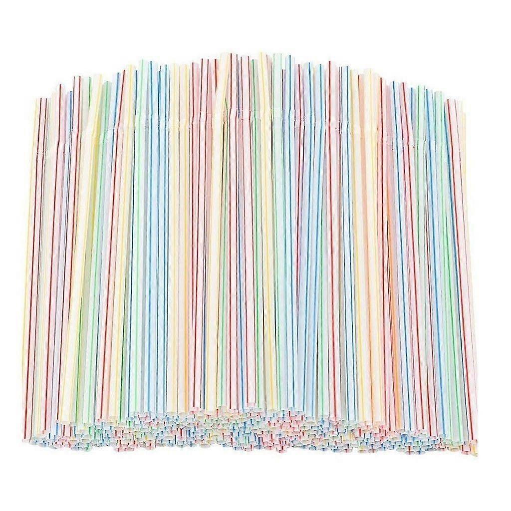 500pcs Plastic Drinking Disposable Straws 8 Inches