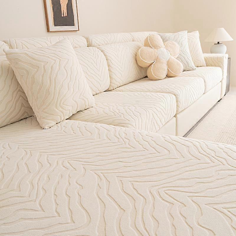 Jacquard Non-Slip Sofa Cushion Cover Thickened Solid Color Couch Slipcover For Living Room 1/2/3/4 Seat Sofa Protection Covers