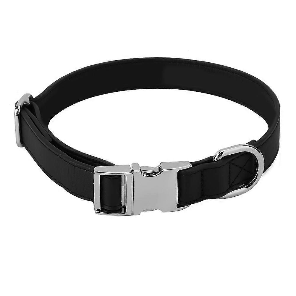 Adjustable Artificial Leather Dog Collar with Metal Buckle, Small Size Pet Neck Strap for Dogs, Durable and Stylish