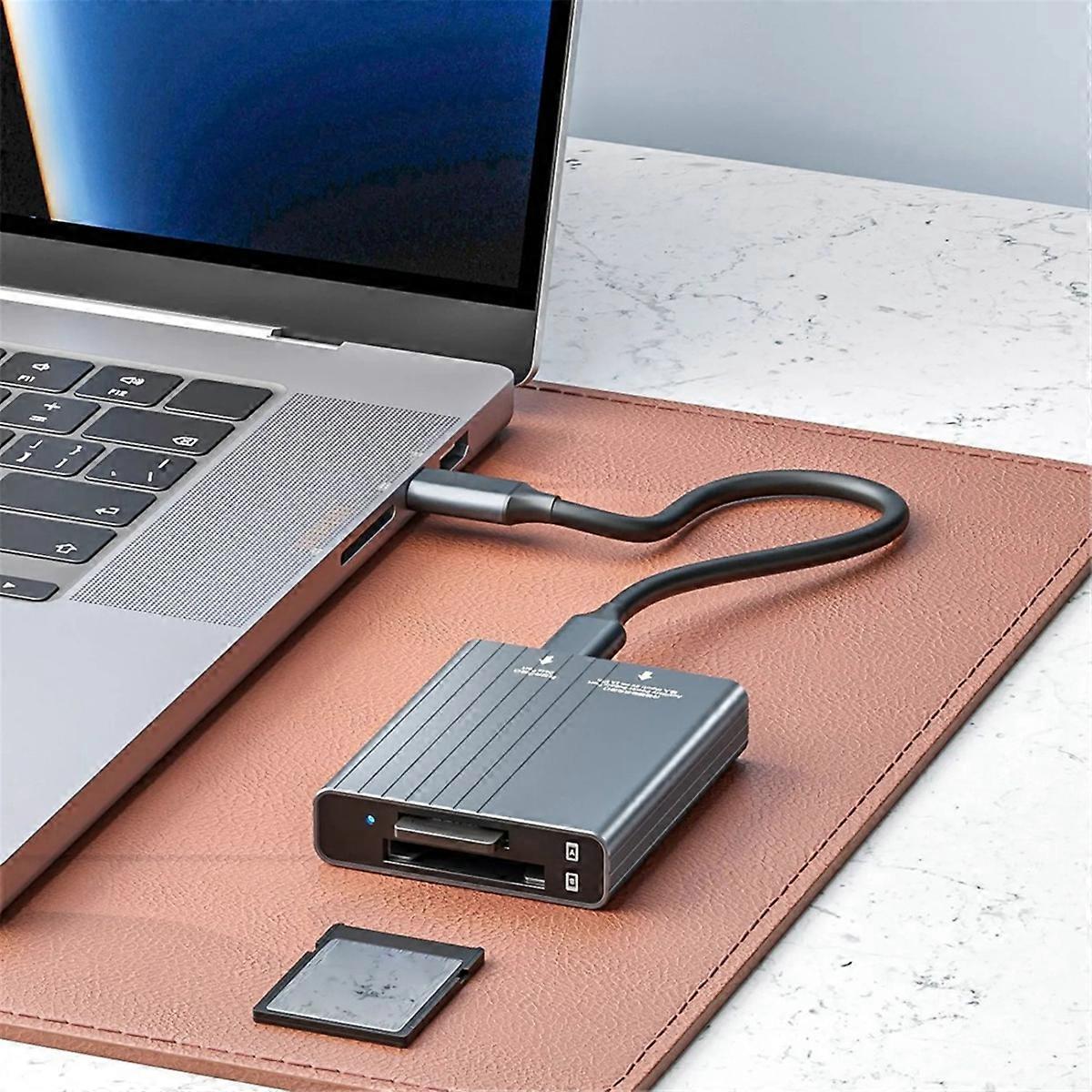 CFexpress Memory Card Type B + Type A 2-In-1 USB 3.1 Gen2 10Gbps Card Reader Adapter Dual Slot with