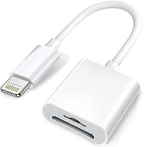 Apple Lightning to SD and TF Dual Slot Card Reader for iPhone/iPad, 2 in 1 Micro SD TF Memory Card Adapter, SD Card Reader, Plug and Play