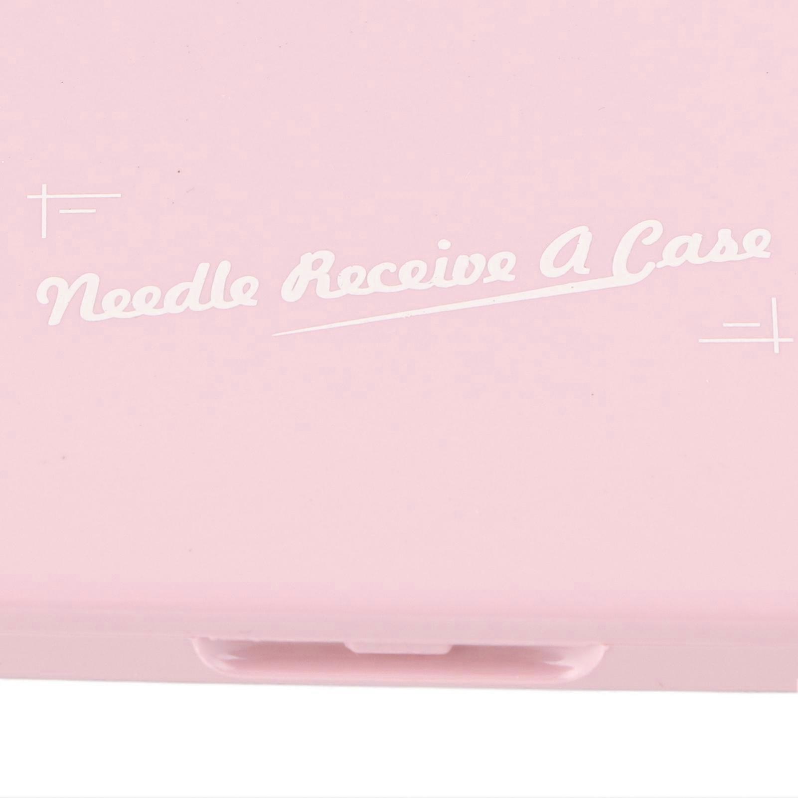 Pink Magnetic Needle Case Plastic Lightweight Portable Compact Sewing Needle Storage Box