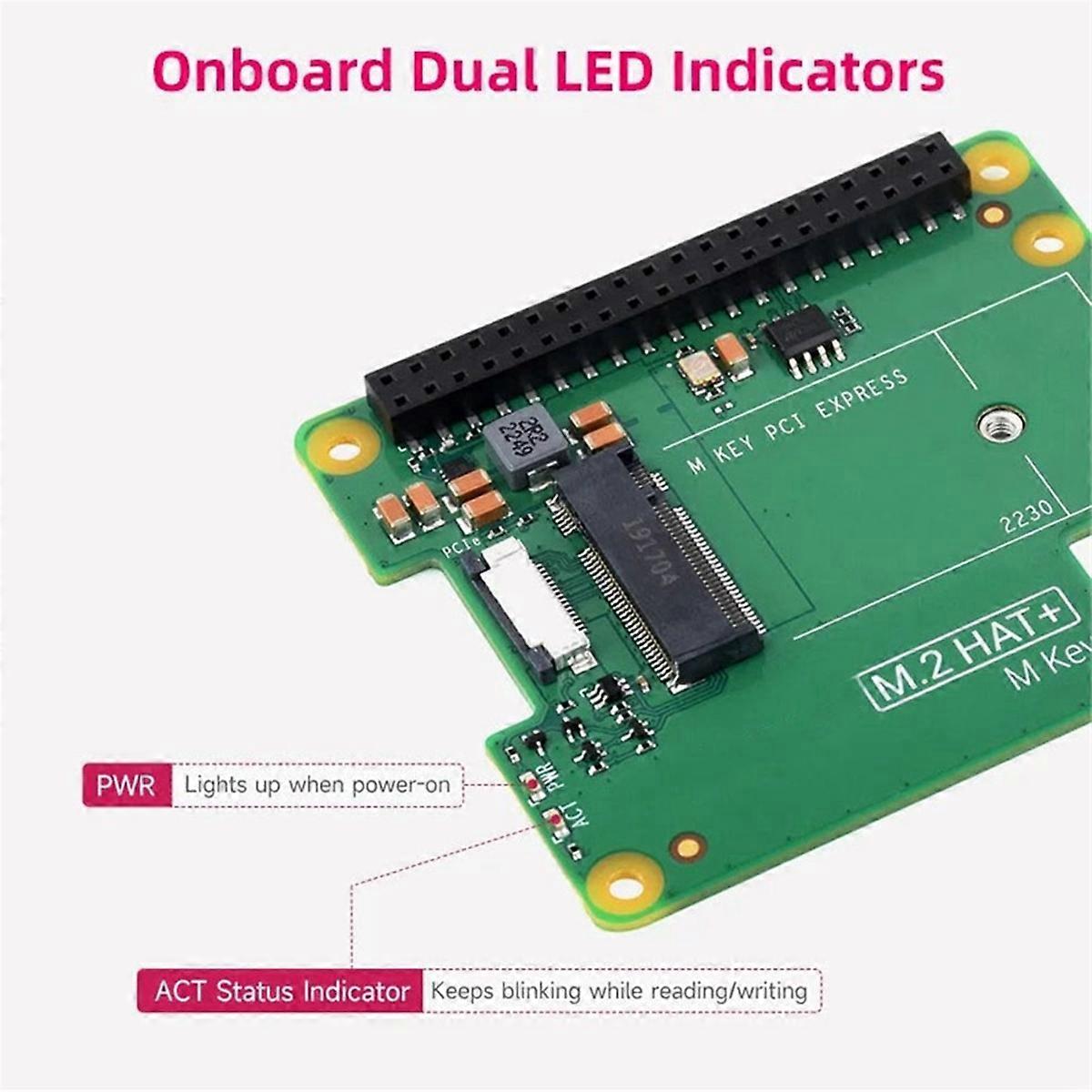 PCIe till M.2 HAT+ För Raspberry Pi 5 Gen2 Gen3 M.2 NVME SSD 128 GB