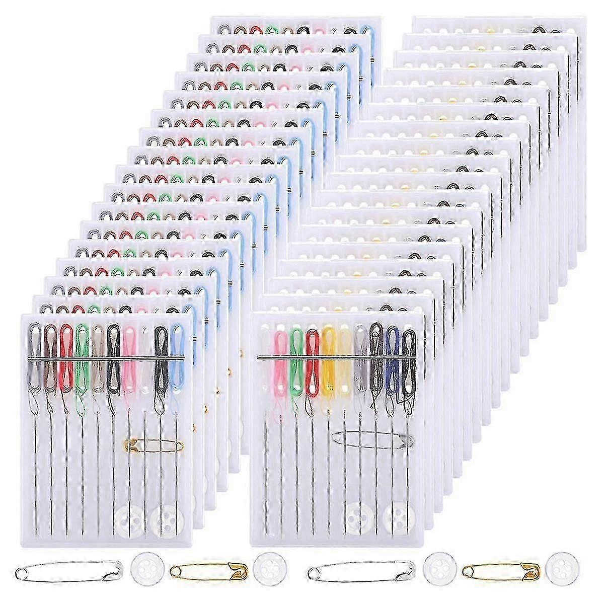 36 Boxes Mini Quick Fix Sewing Kit Easy Pre Threaded Needle Kit Basic Personal Sewing Kit Threaded Needle Holder