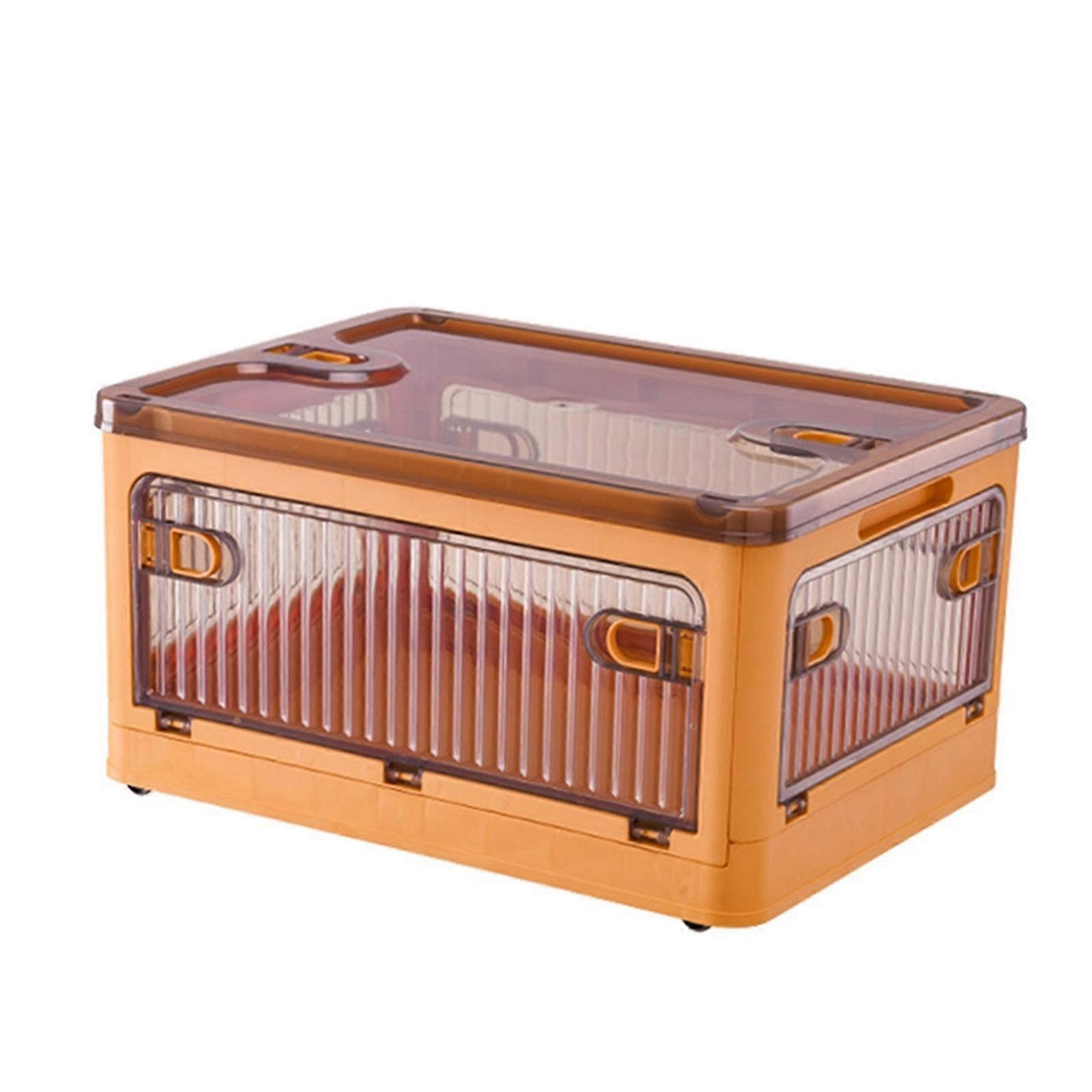 Foldable Storage Box Closet Organizer with Four Movable Wheels Stackable Sundries Organiser for Efficient Organization