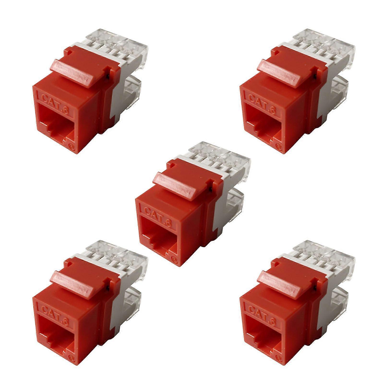 5-Pack CAT6 RJ45 Insert Keystone LAN Coupler Plug T568A/B Network Module Slot