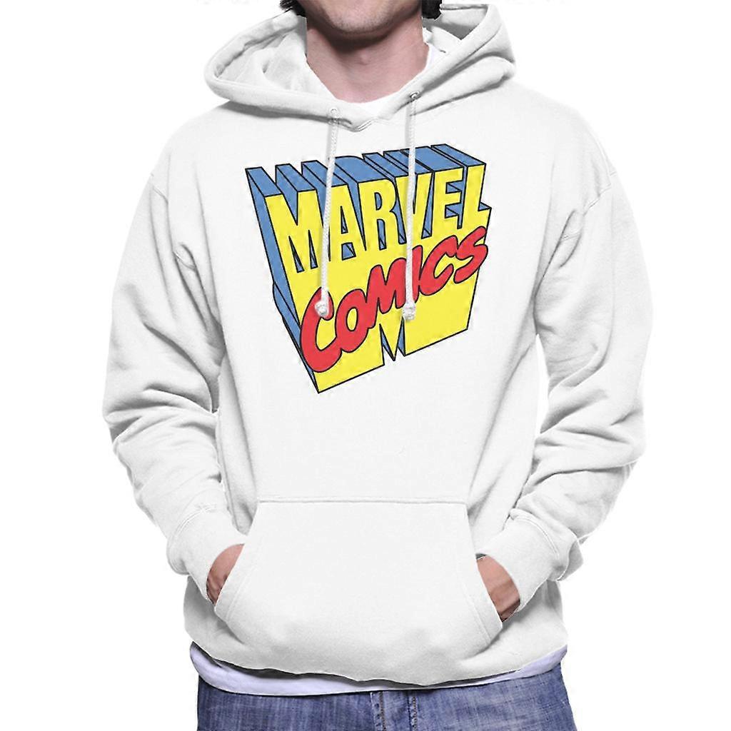 Marvel Comics 1990s 3D Perspective Logo Men's Hooded Sweatshirt