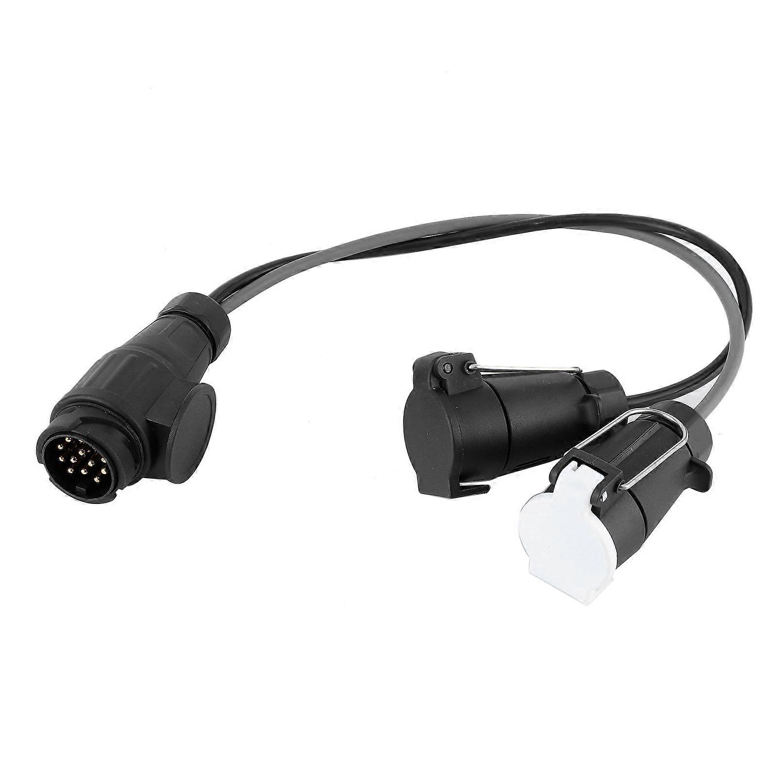 Trailer Connector 13 to 7 Pin N &amp; S Conversion Adaptor Lead Caravan Socket Plug