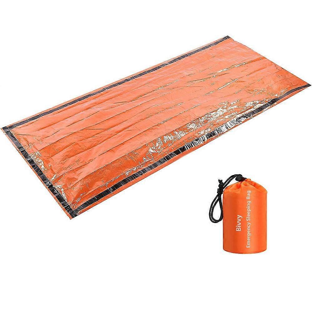 PE Emergency Sleeping Bag Waterproof Portable Survival 120x200cm Sleeping Bag for Outdoor Camping Hiking Adventure