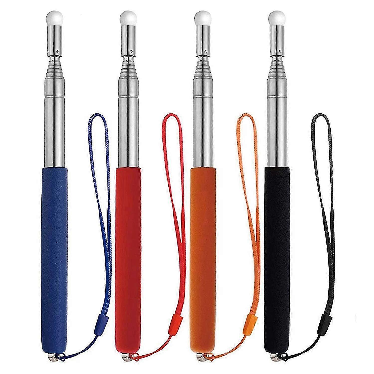 4Pcs Telescopic Pointer Stick with Hand Lanyard Teacher Pointer for Classroom Retractable Pointer W