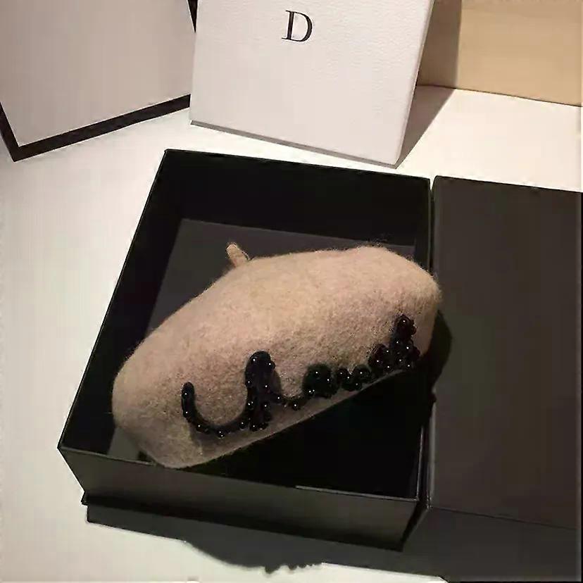 List Perła Angora Futro Beret dla kobiet Dama Zimowy kapelusz Artysta Francuski malarz Czapka Damskie Ciepłe Vintage Kapelusze Dyniowe