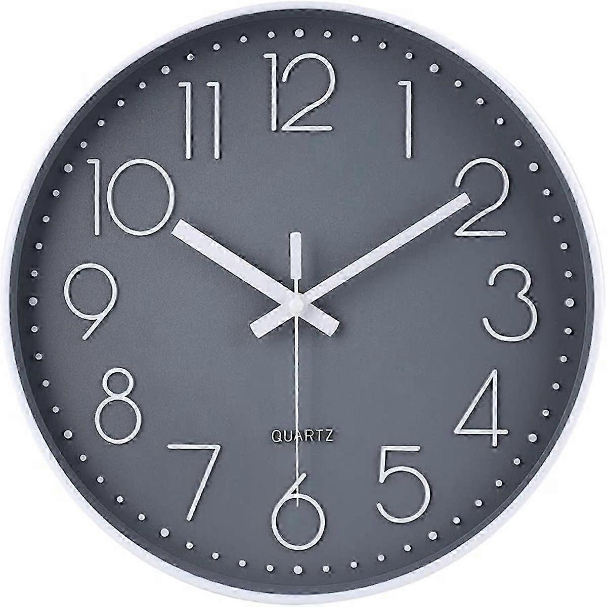 14 Inch Non-Ticking Wall Clock Silent Battery Operated Round Wall Clock Modern Simple Style Decor Cl NN