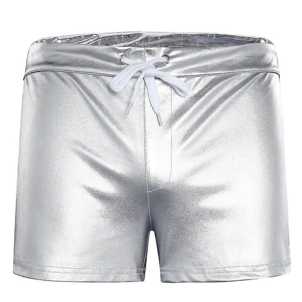 HJyang Pánské lesklé kožené šortky PFR