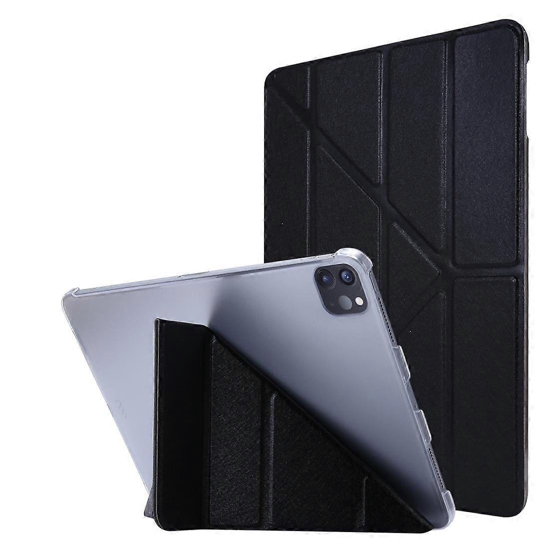 Silk Texture Horizontal Deformation Flip Leather Tablet Case with Three-folding Holder For iPad Pro 11 (2020)