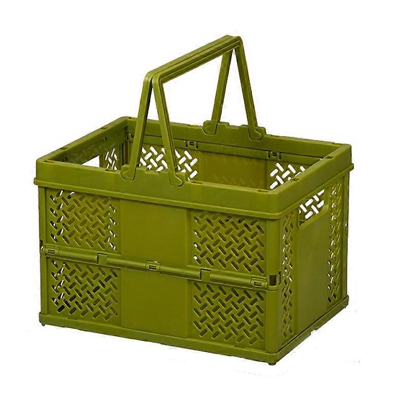 Stacking Folding Storage Baskets Home Kitchen Storage Bin Organizer With Handle 24.4 x 18 x 1.4cm