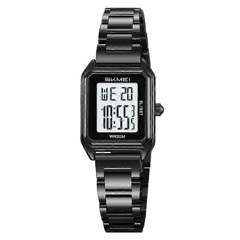 SKMEI 2493 Small Electronic Watch Black Case White