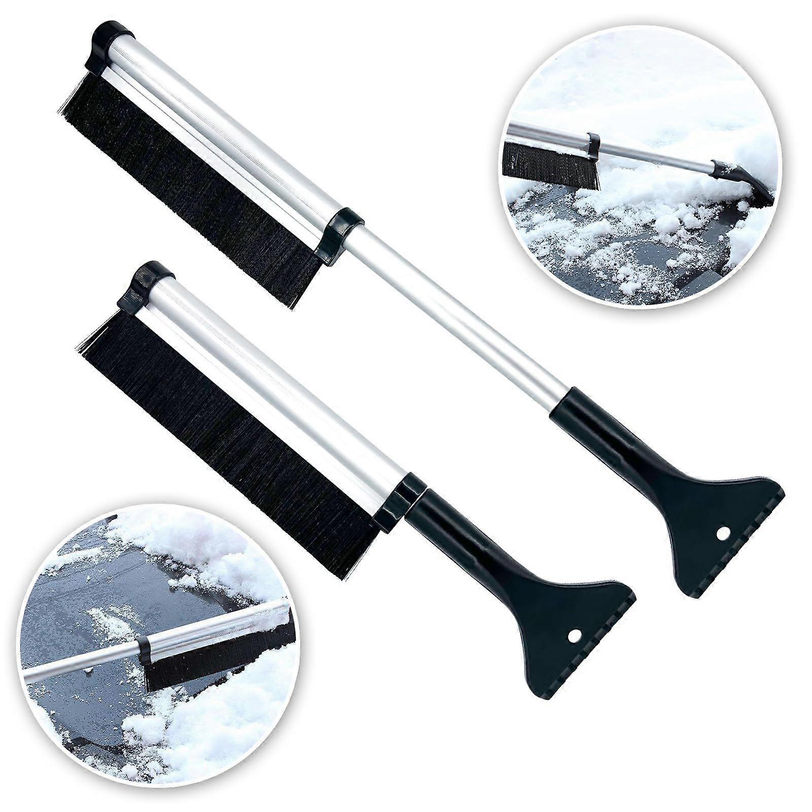 2 in 1 Car Windshield Ice Scraper Multifunctional Retractable Car Snow Removal Brush Accessory Detachable Snow Removal Shovel