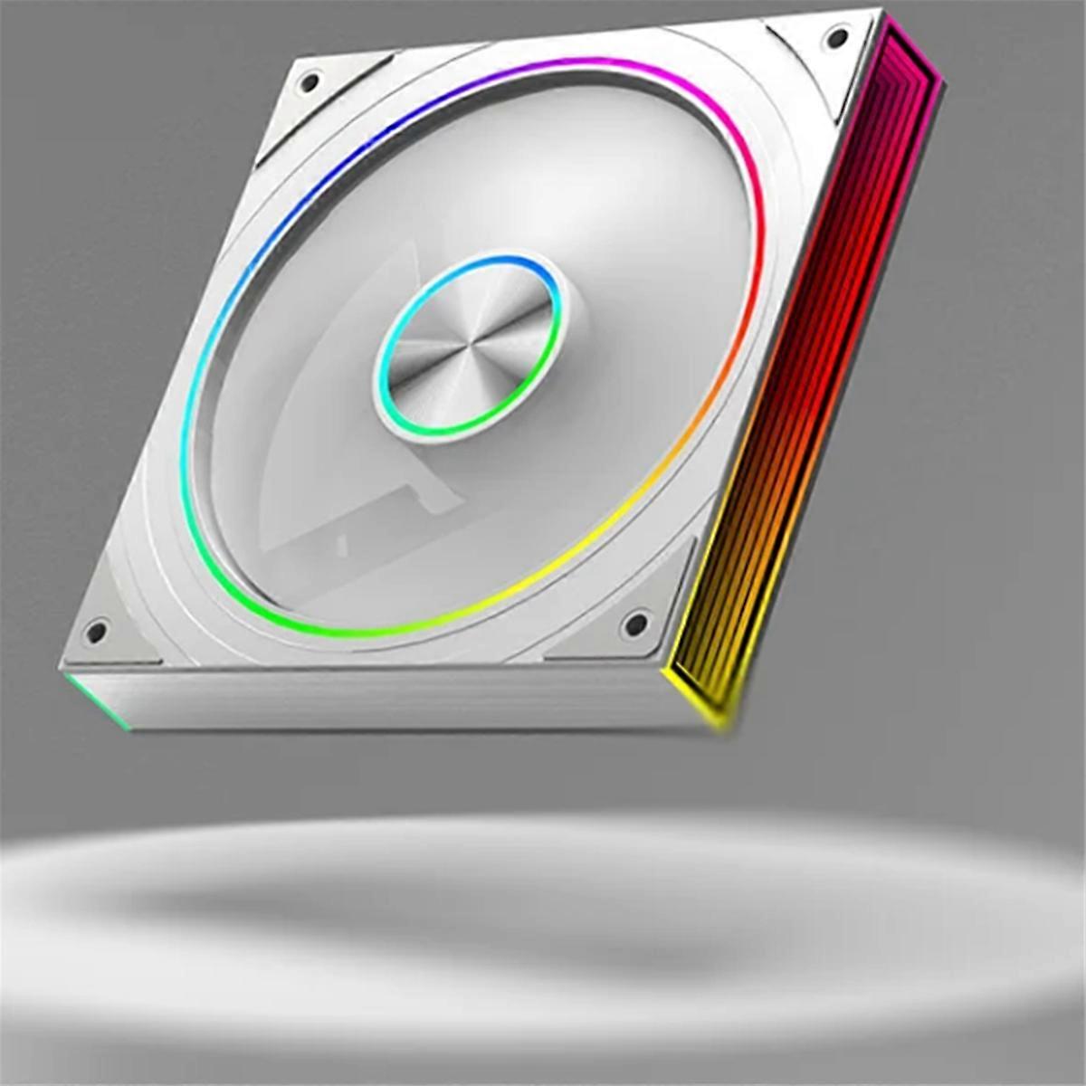 PC Case Fan Star Ring Cyclic Mirror Light Cooling Fan White A