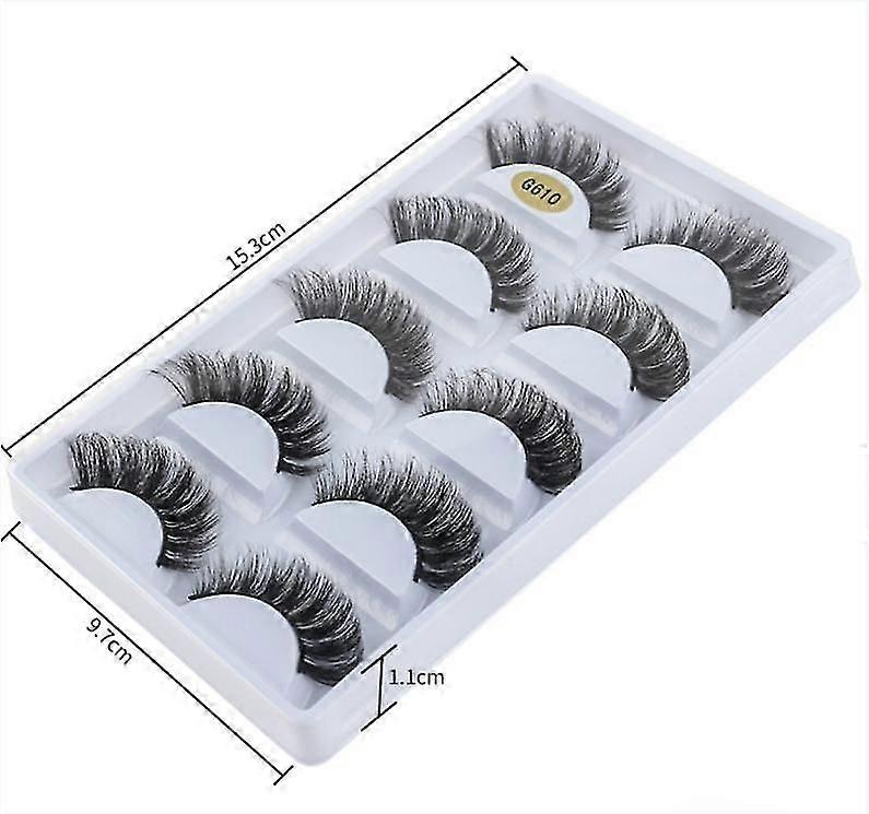 5 Pairs Of False Eyelashes - 3d Faux Mink -false Eyelashes