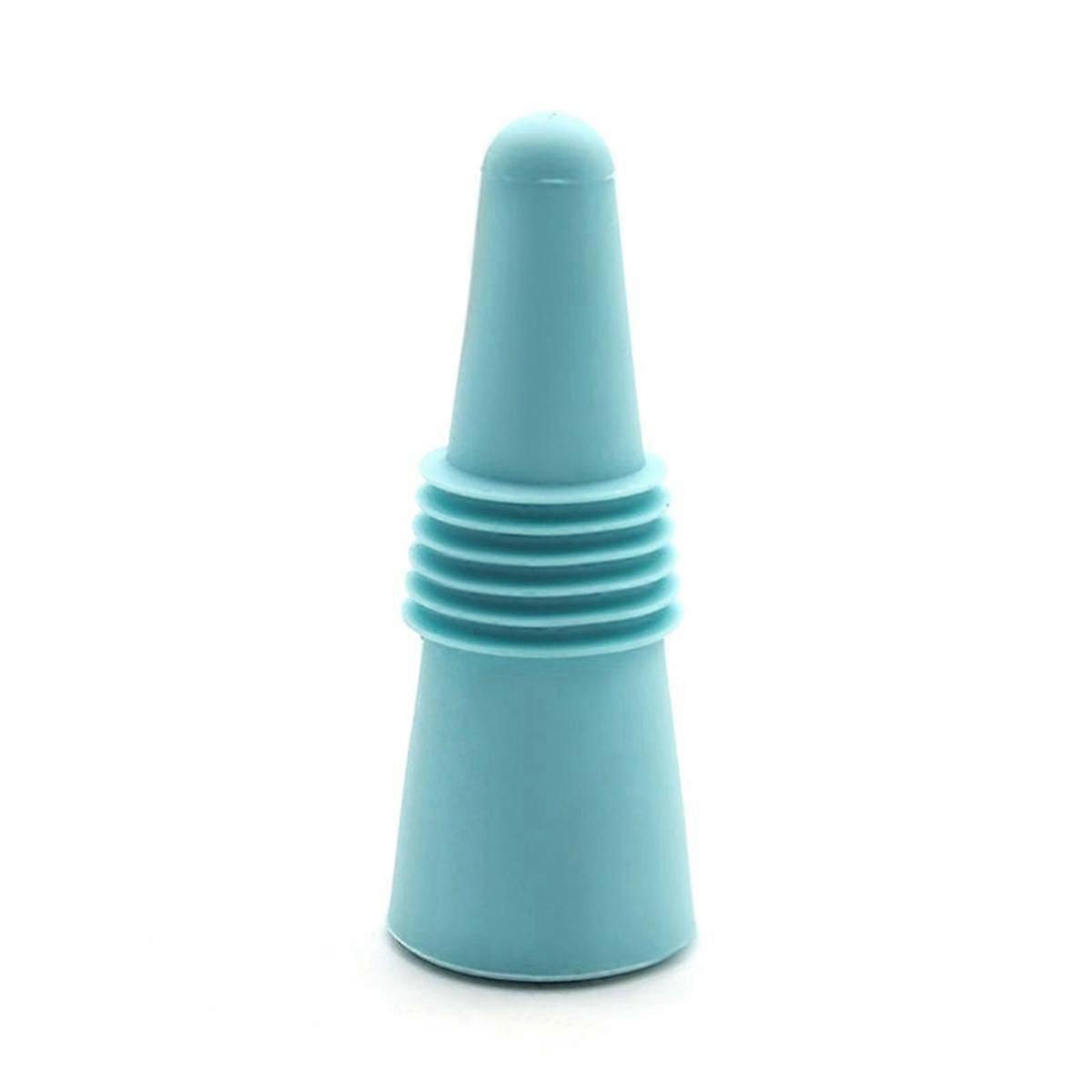 Wine Stoppers for Wine Bottles, Silicone Wine Stopper and Beverage Bottle Stoppers Light Blue