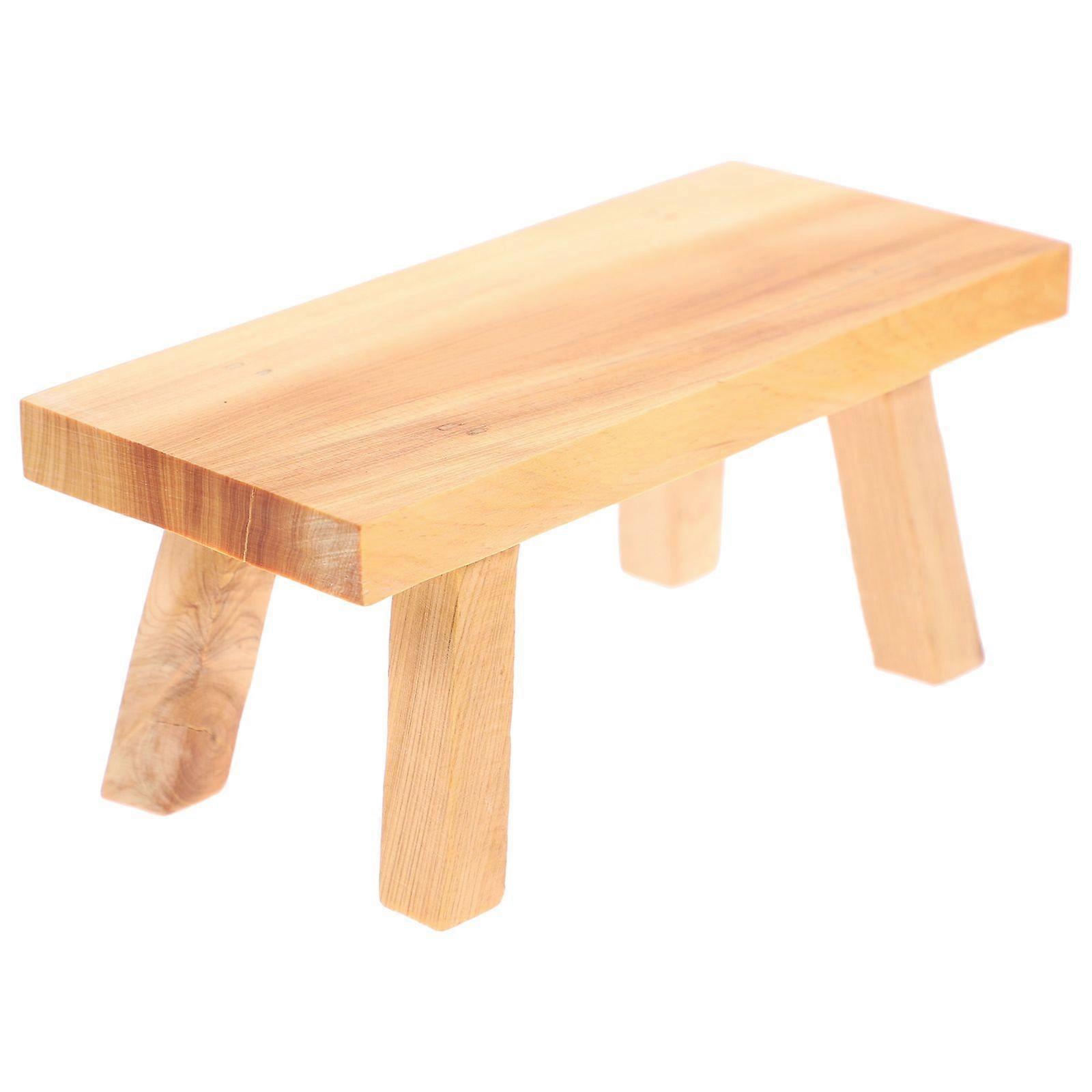 Creative Stool-shaped Desktop Decor Stool Sculpture Wooden Handcrafts Display Base