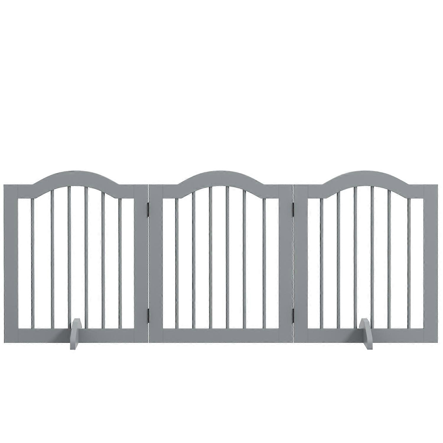 Dog barrier gate, 3-part, 154.5 x 61 cm, foldable dog gate with door, door gate with 2 support feet, frist