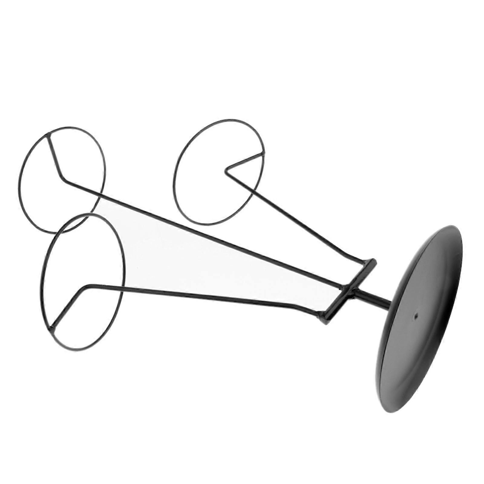 3 cappelli in metallo a strati Portaoggetti Portabottiglie Parrucche Rack Stand Nero