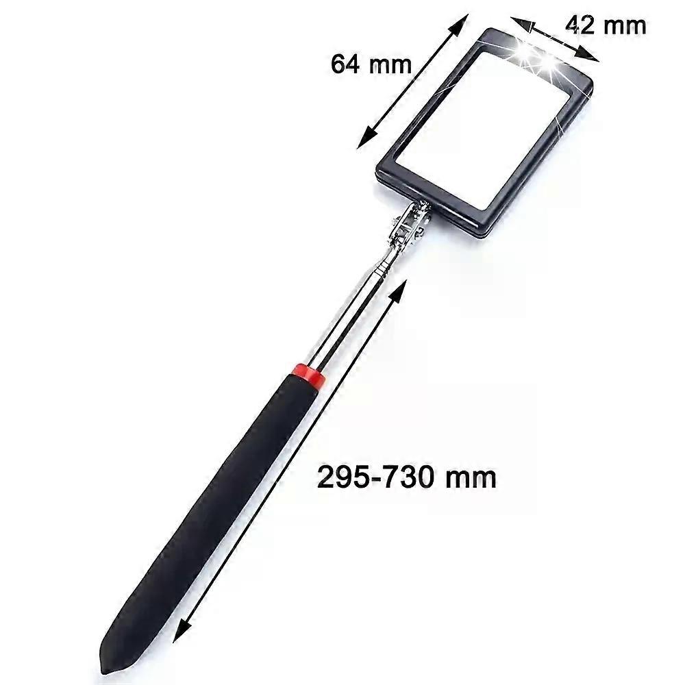 Inspection Mirror LED Light Telescoping Mirrors 360 Rotation Mechanic Tools Magnetic Mirror Telescopic Handle Repairing Tools