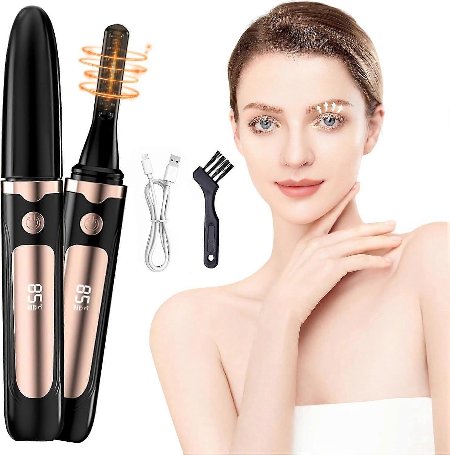 Electric Heated Eyelash Curler Makeup toolswith Led Display 4 temperature control levels black